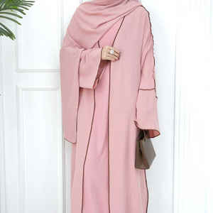 Abaya longue en soie anti-froissement pour femmes musulmanes, pour les occasions de prière, Dubaï - Product Image 6