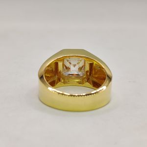 1.5 CT Dainty Asscher ตัดในห้องปฏิบัติการแหวนหมั้นของผู้ชายเพชรหรูหราทองคิดว่าโซลิแทร์แหวนแต่งงาน - Product Image 5