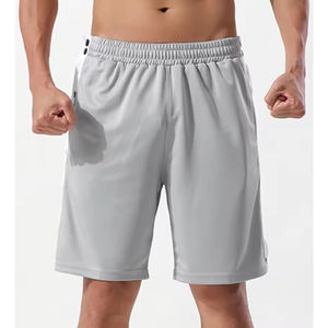 Pantalones cortos de gimnasio de estilo callejero para hombre, poliéster de punto sólido, secado rápido, multibolsillo, ropa de entrenamiento al aire libre, precio bajo - Product Image 1