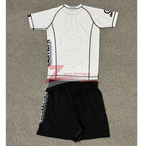 custom no gi set rash guards mma shorts sets sublimation printing grappling <b>bjj</b> mma shorts rash guards sets made in pakistan - Product Image 2