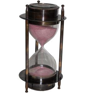 Artículo promocional náutico latón arena temporizador brújula diseño único artículo de buena calidad Metal Mesa artículo de latón reloj de arena marítimo - Product Image 1