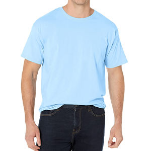 Camiseta ajustada de algodón para hombre, camisa de cuello redondo, venta al por mayor, OEM, 100% - Product Image 1