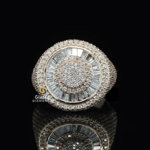 วงแหวนฮิปฮอปทรงกลมสุดเท่ & บาแกตต์สำหรับปลูกด้วยเพชรชิ้นเล็ก925สีเงินสเตอร์ลิง D แบบใหม่ไร้สี - Product Image 5