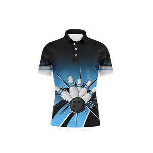 New Sublimation Print Custom Design 100% Polyester Solid <b>Bowling</b> for Shirt Quick Dry Breathable Short Sleeve Jersey - Product Image 5