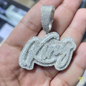 จี้ราชาหรูหราปรับแต่งได้ข้อความเครื่องประดับฮิปฮอปคุณภาพดี VVS ห้องแล็บปลูกเพชรบลิงแร็ปเปอร์สไตล์คำเสน่ห์ผู้ชาย - Product Image 3