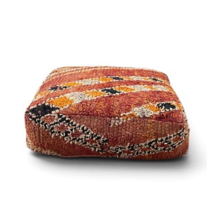 Pouf carré bohème moderne fait main, motif géométrique abstrait, en tissu de coton, coussin de sol, décoration de salle de bain mobile - Product Image 2