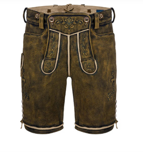 2025 nouveauté Style bavarois hommes haute qualité chèvre daim cuir Lederhosen Slim Fit séchage rapide-Octoberfest - Product Image 6