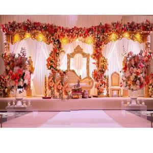 ชุดตกแต่งเวทีงานแต่งงานของฮินดูสไตล์โมเดิร์นชุดเวทีเปิดสำหรับงานแต่งงานสไตล์ราชวงศ์แบบอินเดียดั้งเดิมสวยงาม - Product Image 1