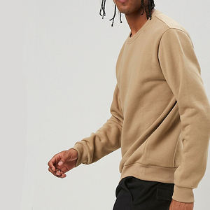 Liso de cuello redondo sudaderas para hombre Casual Fit Pullover Sweat Jumpers Regular Blended Cotton Fleece Hoodies hombres - Product Image 3