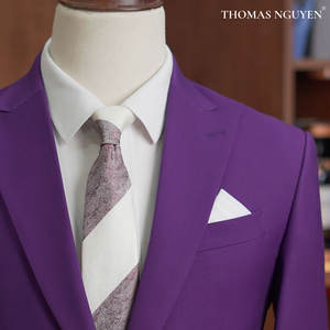 [Nature Colors Collection] HOT Trend Men's Tailored Two-Piece <b>Suit</b> - Dreamy <b>Purple</b> Jacket & Trousers - Made in Vietnam - Product Image 3