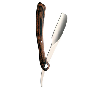 Navaja de Afeitar Profesional para Hombre, de Acero Inoxidable Antiácido de Alta Calidad, con Mango y Hoja Plateados y Negros, de un Solo Filo - Product Image 4