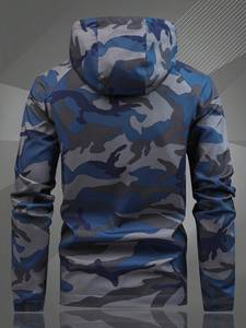 Veste de sport à capuche imprimé camouflage pour homme Style boyfriend Sport Streetwear avec fermeture à glissière Service d'hiver OEM - Product Image 2