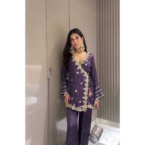 NEW Launching Designer Women's Reversible Party Wear <b>Top</b> Fabric Heavy Vichitra Silk Digital Prints for Diwali <b>Wedding</b> Occasions - Product Image 1