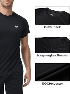 เสื้อยืดแขนสั้นผู้ชาย, เสื้อออกกำลังกายผู้ชายน้ำหนักเบา, เสื้อแห้งเร็วสำหรับเล่นกีฬาป้องกันแสงแดด UPF 50+ สำหรับผู้ชาย - Product Image 4