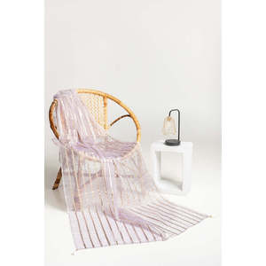 Dupatta Morado Teñido con Lurex para Mujer, Hecho de Organza de Fibra de Poliéster - Product Image 2