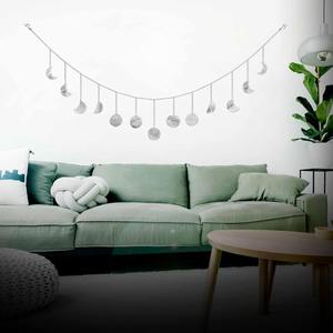 Guirlande murale des phases de la lune, 13 phases de la lune, guirlande murale en métal argenté, décoration céleste, cadeau pour femmes et enfants - Product Image 2