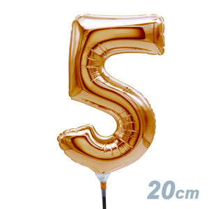 Celebración elegante Fiesta de cumpleaños japonesa Globos Oro 7 "Número en forma grande - Product Image 5
