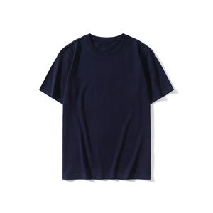 Venta al por mayor de los hombres de peso pesado de gran tamaño gota hombro camiseta 100% algodón Streetwear patrón sólido serigrafía tejido de punto - Product Image 2