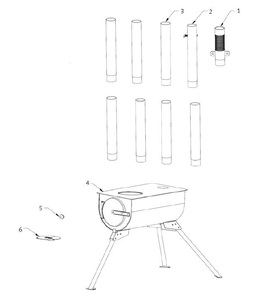 Poêle à bois de camping en acier portable, application manuelle avec combustible en bois - Product Image 5