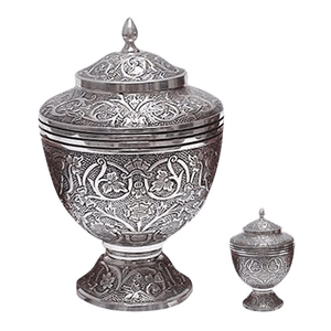 Modern Metal Cremation Urns Adult Memorial Burial Human Ashes Funeral Supplies Customized Handmade Tabletop <b>Vase</b> <b>Set</b> 2 Pcs 3.4L - Product Image 1