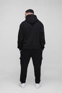 HP Pull-over à capuche d'hiver avec logo personnalisé brodé en gros Veste surdimensionnée en molleton de coton blanc et noir pour hommes et femmes - Product Image 2