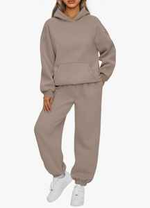 Sweat à capuche et pantalon de survêtement à capuche avec doublure polaire Pull à capuche à manches longues Survêtement unisexe Poche kangourou - Product Image 3