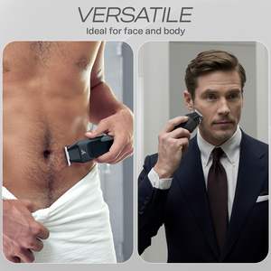 Recortadora de Barba y Vello Corporal Eléctrica Recargable USB C Inalámbrica Portátil para Hombre, Afeitadora de Viaje con Cuchilla de Cerámica y Estuche de Viaje - Product Image 3