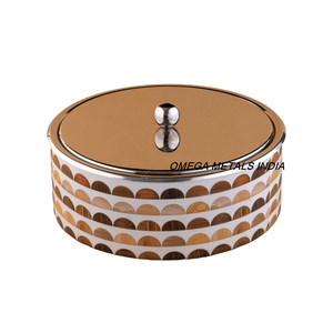 Casserole en acier inoxydable avec couvercle doré martelé et base argentée, chauffe-plat pour la cuisine à domicile - Product Image 4