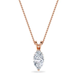Regal Marquise Cut Diamond Halo <b>Pendant</b> 0.50 Ct Lab Grown Diamond In Platinum For Bridal Anniversary Gift - Product Image 3