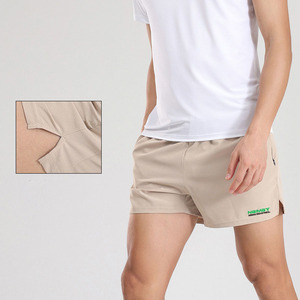 Shorts de sport professionnels de haute qualité pour hommes, entraînement, logo personnalisé, course à pied, solide, séchage rapide, taille élastique, coton, très bon marché - Product Image 3