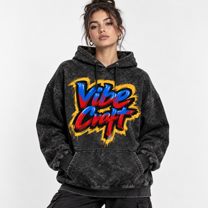 New 2027 Women Acid Wash Hoodies Custom Design Low Price Breathable Long Sleeve <b>Vintage</b> <b>Oversized</b> Streetwear Pullover <b>Sweatshirt</b> - Product Image 1