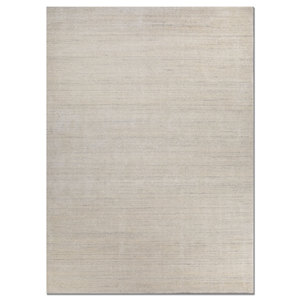 Alfombras de Lana Tejidas a Mano Contour Ivory 9x12, Alfombra de Yute y Algodón Orgánico para el Hogar, Color Sólido, Decoración para Sala de Estar y Pasillo para Adolescentes - Product Image 1