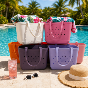 Bolso de <span class=keywords><strong>Playa</strong></span> EVA Personalizado al por Mayor, Bolso de Mano de Goma Impermeable para Verano, para Deportes, Yoga, Viajes de Verano - Product Image 1