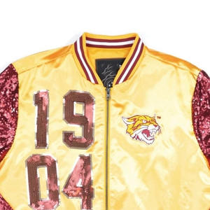 Haute qualité hommes Satin Varsity veste col montant Satin Baseball hiver Senior blanc Satin Varsity veste pour hommes - Product Image 3