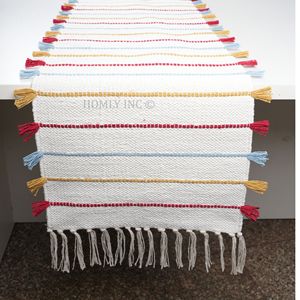 ผ้าทอพร้อมฉลากส่วนตัวผ้าปูโต๊ะแบบหลายพู่ดีไซน์ตามสั่ง - Product Image 3