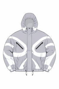 Veste à capuche streetwear pour homme en nylon/coton épais, avec empiècements personnalisés, motifs airbrush et autres designs – Fournisseur OEM - Product Image 5