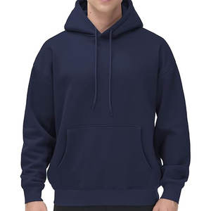 Custom Slim Fit Nave Blue Fleece Long Sleeve <b>Hoodie</b> <b>Zip</b>-up Pullover with <b>Pocket</b> Lightweight Winter Essential with Private Label - Product Image 1