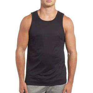Camiseta sin Mangas Ajustada para Hombre, 100% Algodón/Poliéster, Camiseta Básica Informal, Camiseta Deportiva Ajustada con Cuello Redondo - Product Image 6