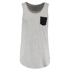 <b>Men</b> <b>Tank</b> <b>Top</b> Grey with <b>Black</b> Pocket Soft Cotton Fabric Sleeveless Casual Style <b>Men</b> <b>Tank</b> <b>Top</b> for Summer Custom Design Available - Product Image 1