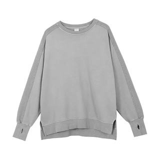 Sudaderas de Gran Tamaño para Mujer, de Felpa de Algodón, con Paneles de Dos Tonos, Diseño Personalizado, Bordado Impreso, para Otoño/Invierno - Product Image 1