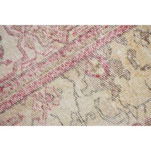 Tapis Vintage en Laine Turque 2.5 X 1.5ft Classique Beige Rouge Accents Grande Surface Rectangle Patchwork Design pour Couloir pour Décoration de Chambre - Product Image 5