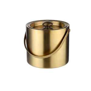 Double Wall Stainless Steel <b>Metal</b> Ice Bucket with Lid Handle <b>Tongs</b> & Double Walled Insulation for Ultimate Beverage Chilling - Product Image 4
