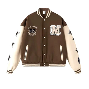 Chaqueta Universitaria de Béisbol Personalizada de Nuevo Diseño para Hombre, OEM, Venta al por Mayor, Estilo Letterman con Estampado Personalizado, 100% Algodón, Cierre Frontal Largo - Product Image 5