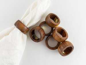 Noorbaba's 100% meilleure qualité ronds de serviette en bois Agate polie bois d'acacia gourde style anges artisanat naturel - Product Image 3