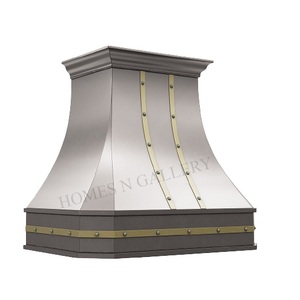 Campana Extractora de Cocina de Acero Inoxidable Sólido con Acabado de Zinc Personalizada, Montada en la Pared, para Isla de Cocina - Product Image 6