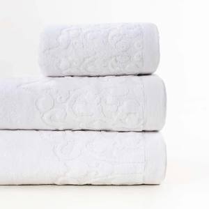 Serviette teintée en jacquard blanc, Coton doux non tissé teint en jacquard blanc, Serviette Jacquard de couleur blanche - Product Image 4