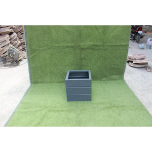 Macetero Cuadrado Clásico de FRP |   Jardinera de Fibra de Vidrio con Textura Rugosa para Interiores y Exteriores, con Orificio de Drenaje, Ligera, para Centros Comerciales - Product Image 5