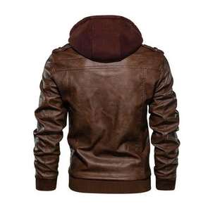 Chaqueta Bomber de Cuero para Hombre, Estilo Nuevo, Formal, Primavera, Alta Calidad, Impermeable, con Logotipo Frontal - Product Image 6