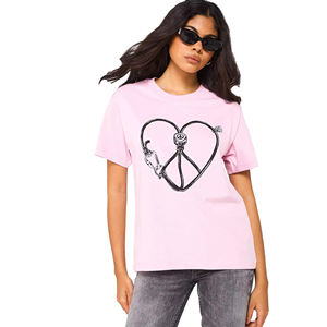 Venta al por mayor personalizar Logotipo de impresión de algodón camisetas de manga corta Camiseta sólida y las mujeres en blanco camisa en la impresión - Product Image 1