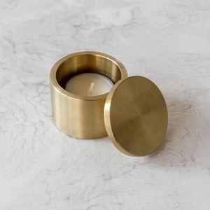 Porte-bougie chauffe-plat en métal martelé ensemble de bols diya tasse ambiance décor laiton look cuivre or rustique votif style katori pour la maison - Product Image 6